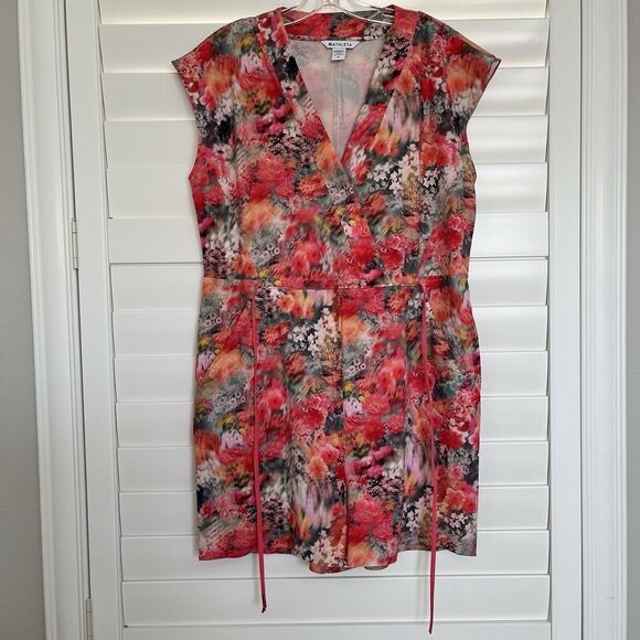 Athleta Marlow Romper Floral Print Size M floral print Semi-fitted ties at waist - Picture 2 of 10
